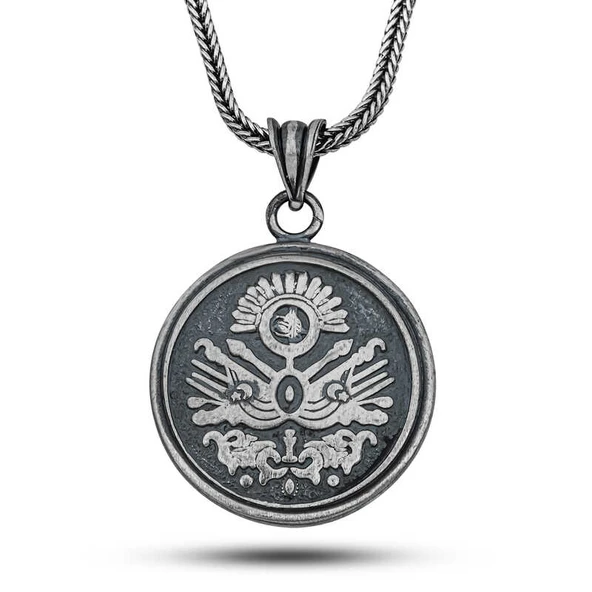 Gümüş Osmanlı Devlet Armalı Cevşen Kolye ürün görseli 1