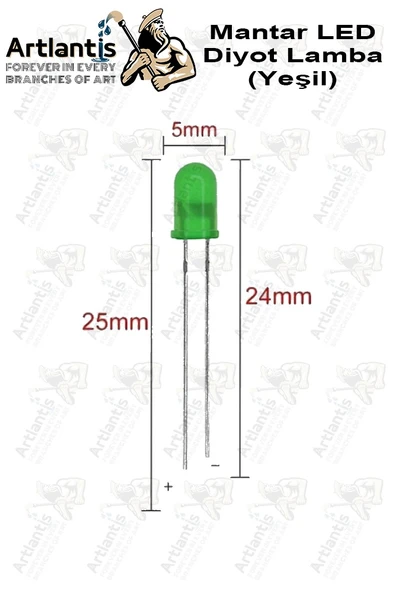 Yeşil Mantar Led Diyot Lamba 30 lu 1 Paket Yeşil 4.8 mm Mini Mantar Led Lamba Deney Bilim Proje Arduino Işığı - Resim 2