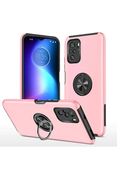 LitaeTrend Xiaomi Poco F3 Kılıf Elit Yüzüklü Kapak - Pembe ürün görseli 1