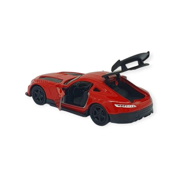 Çek Bırak Metal Küçük Arabalar 8 cm - 6411A-15 - Kırmızı - Resim 4