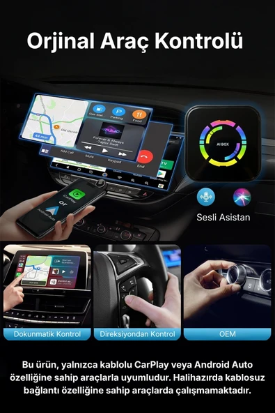 Araç Carplay Android Auto Ai Box Youtube Netflix Video Oynatıcılı ve Destekli - Resim 3