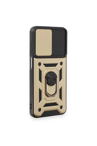 LitaeTrend Samsung Galaxy M14 5G Kılıf Pars Lens Yüzüklü Silikon - Gold - Resim 2