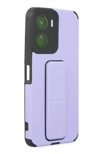 LitaeTrend Vivo Y16 Kılıf Mega Standlı Silikon - Lila - Resim 2