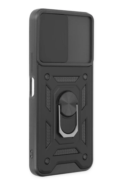 LitaeTrend Vivo Y16 Kılıf Pars Lens Yüzüklü Silikon - Siyah - Resim 2