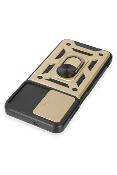 LitaeTrend Samsung Galaxy M14 5G Kılıf Pars Lens Yüzüklü Silikon - Gold - Resim 6