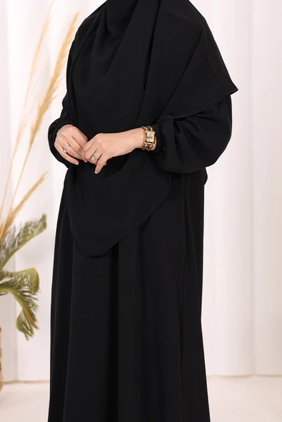 Sufleli Elbise Takım 6044 Siyah - Resim 8