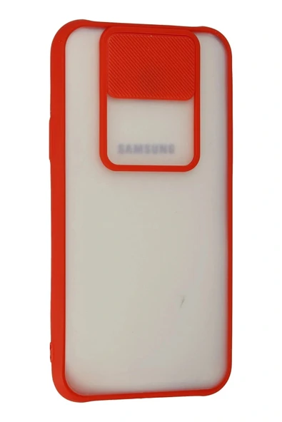 LitaeTrend Samsung Galaxy J7 Kılıf Palm Buzlu Kamera Sürgülü Silikon - Kırmızı - Resim 2