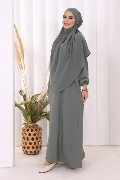 Sufleli Elbise Takım 6044 Mint - Resim 3