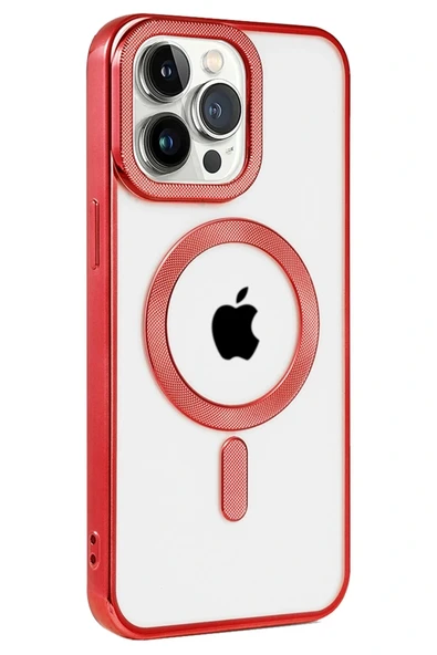 LitaeTrend iPhone 14 Pro Max Kılıf Kronos Magsafe Kapak - Kırmızı - Resim 2