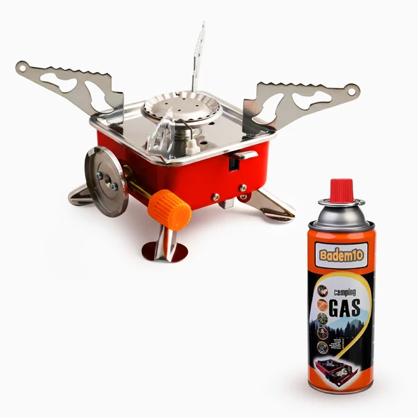 Taşınabilir Mini Tek Gözlü Portatif Kendinden Manyetolu Kamp Ocağı + 1 Adet 400ml Kartuş ürün görseli