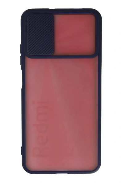 LitaeTrend Xiaomi Redmi 9T Kılıf Palm Buzlu Kamera Sürgülü Silikon - Lacivert - Resim 3