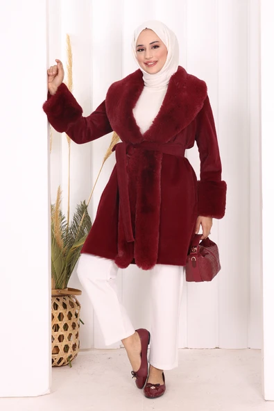 Kürklü Kaban 70062 Bordo ürün görseli 1
