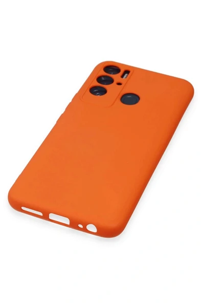 LitaeTrend Tecno Pova Neo Kılıf Nano içi Kadife Silikon - Turuncu - Resim 4