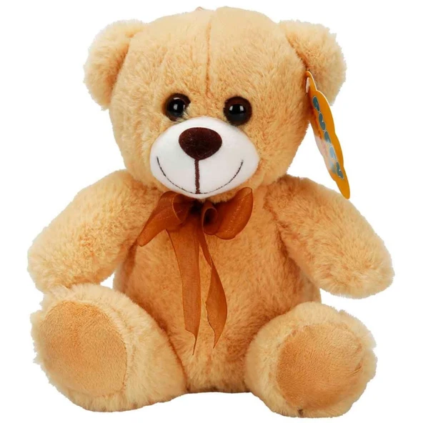 0998 PELUŞ AYI OTURAN KURDELELİ 21CM 2R - Resim 4