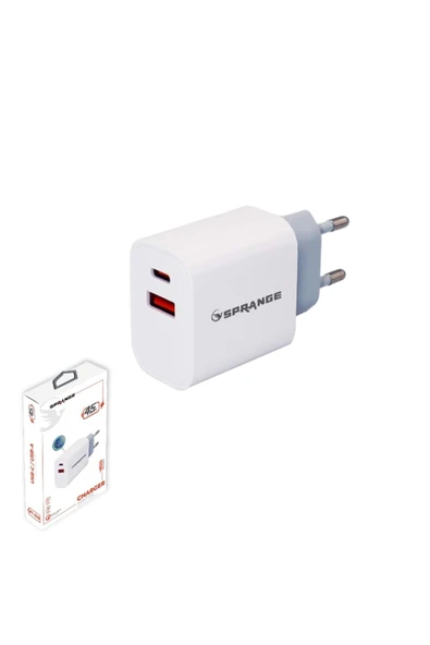 SPRANGE Samsung Galaxy A02s Uyumlu 45 Watt pt-x45 Hızlı Turbo Şarj BAŞLIK YERLİ ÜRETİM ürün görseli 1