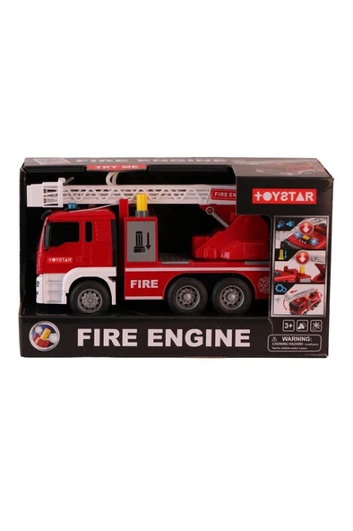 Sesli Işıklı Pilli Merdivenli Full Fonksiyon Su Püskürtme Oyuncak Eğitici İtfaiye Arabası - Resim 4