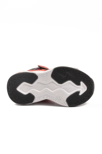 Marcokids Siyah Kırmızı Cırtlı Hafif Esnek Erkek Çocuk Spor Ayakkabı 161-T5411102 P - Resim 5