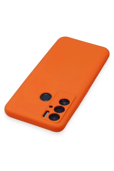 LitaeTrend Tecno Pova Neo Kılıf Nano içi Kadife Silikon - Turuncu - Resim 3