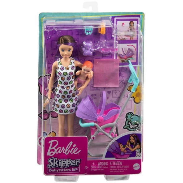 GXT34 Mor Saçlı Skipper Bebek Bakıcısı  ve Oyun Seti ürün görseli