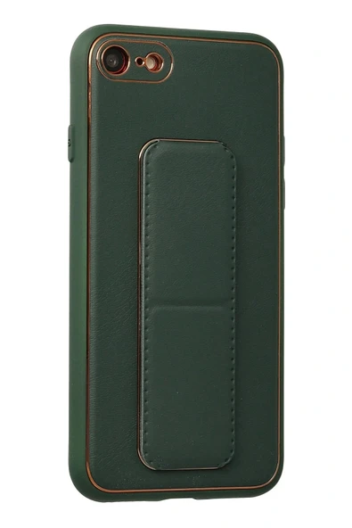 LitaeTrend iPhone 7 Kılıf Coco Deri Standlı Kapak - Yeşil - Resim 2
