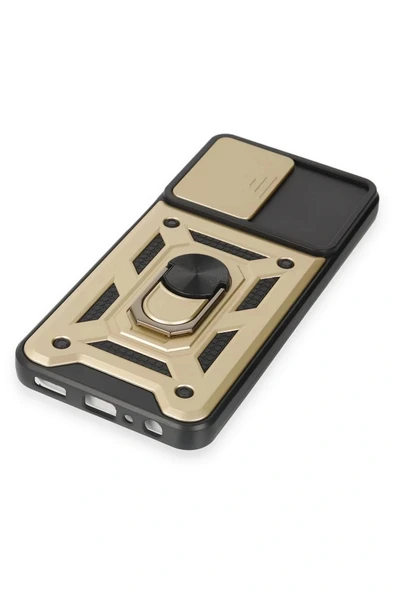 LitaeTrend Samsung Galaxy M14 5G Kılıf Pars Lens Yüzüklü Silikon - Gold - Resim 5