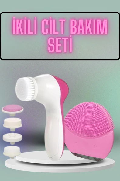 LitaeTrend İkili Cilt Bakım Seti 5 Başlıklı Yüz Temizleme ve Masaj Aleti Canlandırıcı ve Onarıcı ürün görseli 1