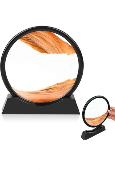 LitaeTrend Kum Saati Yuvarlak Şık Kum Tablosu Dekoratif Kum Sulu Kum Saati - Resim 5