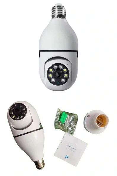 LitaeTrend Gece Görüşlü Akıllı Dönebilen Ev Kamerası Ampül Kamera - Resim 4