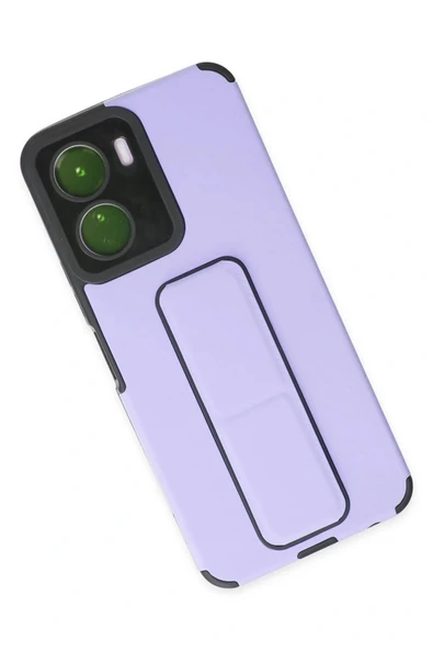 LitaeTrend Vivo Y16 Kılıf Mega Standlı Silikon - Lila - Resim 3