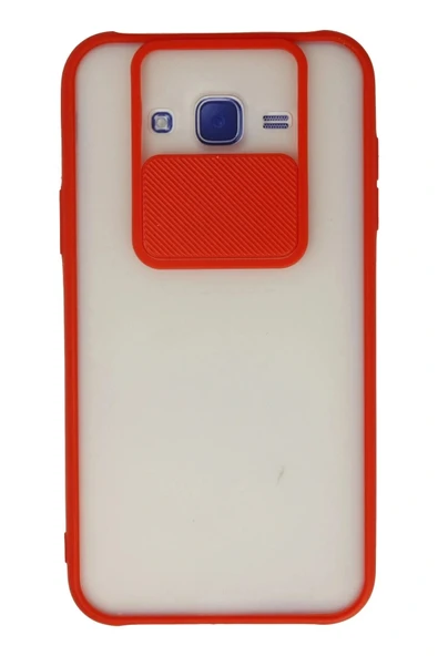 LitaeTrend Samsung Galaxy J7 Kılıf Palm Buzlu Kamera Sürgülü Silikon - Kırmızı ürün görseli 1