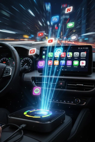 Araç Carplay Android Auto Ai Box Youtube Netflix Video Oynatıcılı ve Destekli - Resim 6