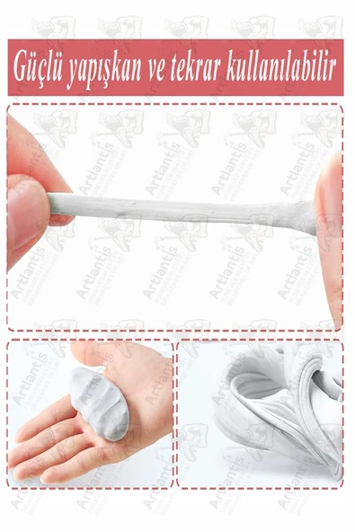 Hamur Yapıştırıcı Tack-it 50gr 1 Paket Silka 65 Parça Macun Sakız Yapıştırıcı Takıt Çerçeve Afiş Duvar İz Bırakmaz - Resim 5