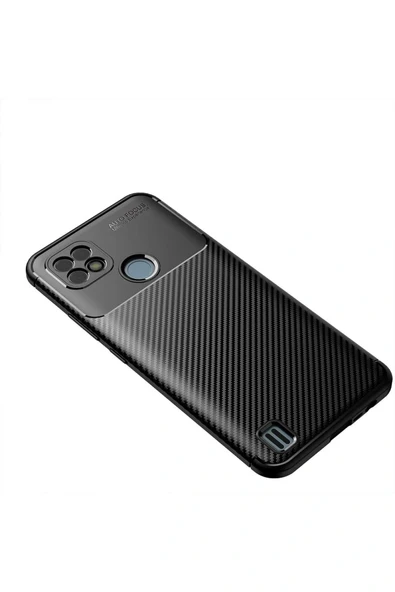 LitaeTrend Realme C21 Kılıf Auto Focus Karbon Kapak - Siyah - Resim 2