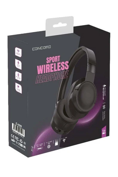 Concord C-928 Bluetooth 5.0 Kulak Üstü Kulaklık Bluetooth Kulaklık - Resim 6