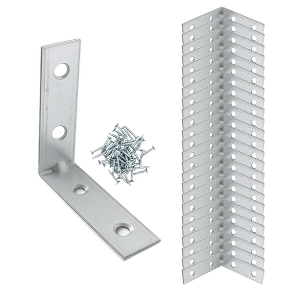 (50 ADET) Metal Köşebent 50x50x15 mm İnce L Demiri Gönye Mobilya Duvar Sabitleme Bağlantı Aparatı ürün görseli