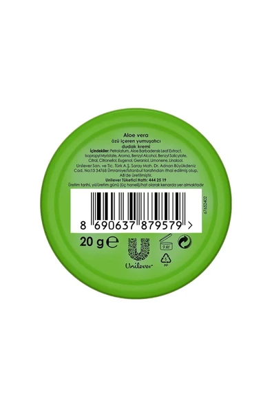 Dudak Kremi Lip Therapy Aloe Vera 20 gr - Resim 7