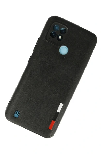 LitaeTrend Realme C21 Kılıf Loop Deri Silikon - Siyah - Resim 2