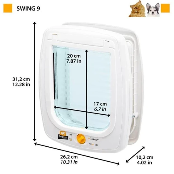 Ferplast Swing 9 Otomatik Kedi ve Köpek Kapısı Beyaz - Resim 2