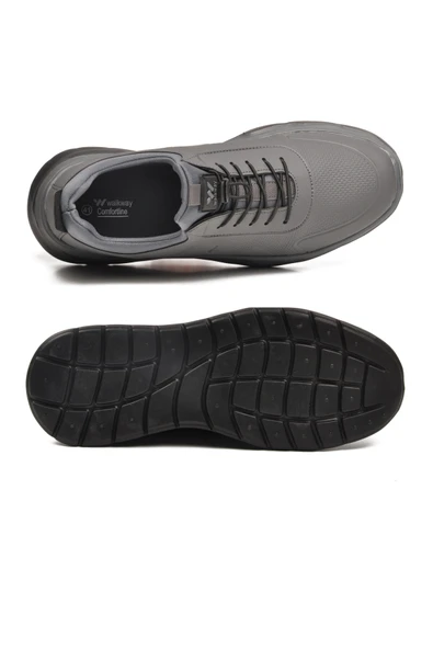 Walkway Füme Lastik Bağcıklı Hafif Esnek Erkek Spor Ayakkabı Kaif 2323 M - Resim 5