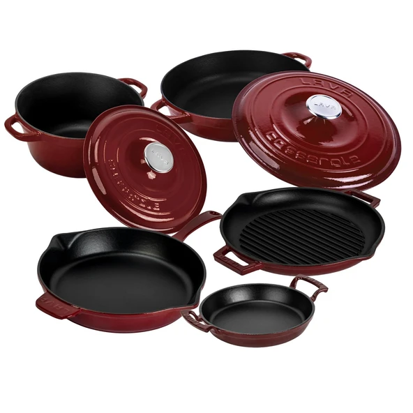 LAVA Döküm Bordo 7 Parça Set – Şıklık, Lezzet ve Gücü Bir Araya Getiren Tasarım - Resim 2