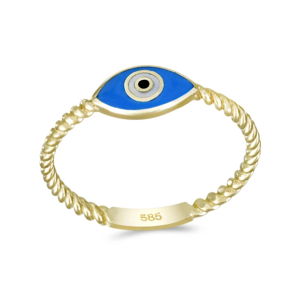 Altın Nazar Boncuklu Yüzük T075552 ürün görseli 1