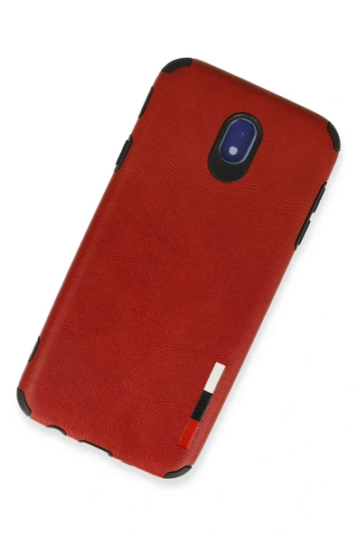 LitaeTrend Samsung Galaxy J7 Pro / J730 Kılıf Loop Deri Silikon - Kırmızı - Resim 2
