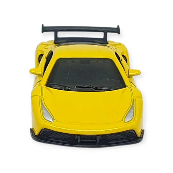 Çek Bırak Metal Küçük Arabalar 8 cm - 6411A-17 - Sarı - Resim 3