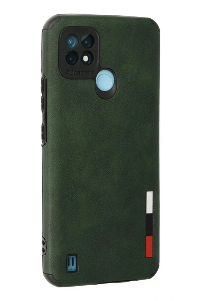 LitaeTrend Realme C21 Kılıf Loop Deri Silikon - Yeşil - Resim 3