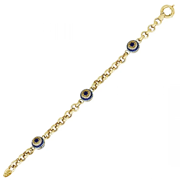 Altın Nazar Boncuklu Bileklik T076862 ürün görseli 1