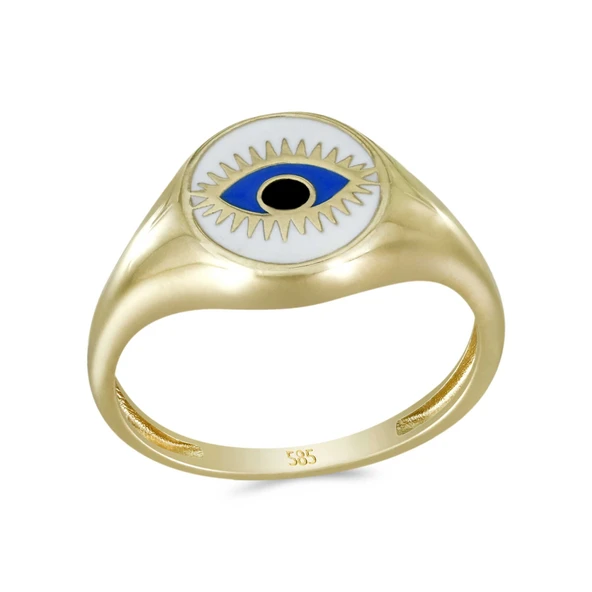Altın Nazar Boncuklu Yüzük T075171 ürün görseli 1