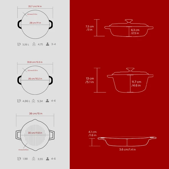 LAVA Bordo Döküm Tencere ve Izgara Seti – Sofralarda Şef Dokunuşu - Resim 5