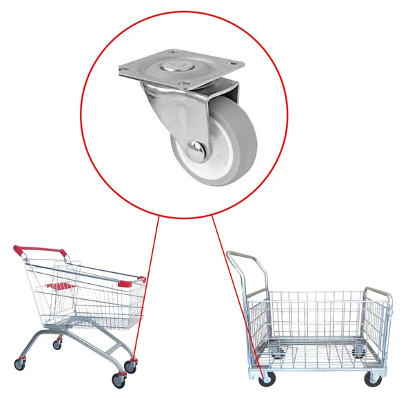 Ofis Koltuk Tekeri Vidalı Yük Taşıma Alışveriş Sepeti Mobilya Tablalı Teker 50 MM x 20 mm GRİ - Resim 4