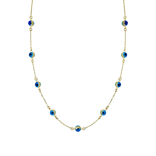 Altın Nazar Boncuklu Kolye T075070 ürün görseli 1