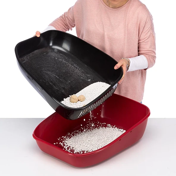 Ferplast Magıx Kedi Tuvaleti Bordo - Resim 4